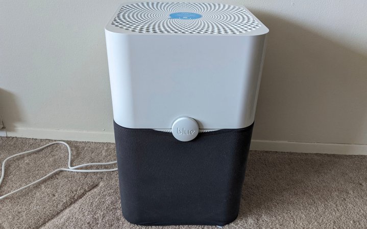  Blueair air purifier set against wall