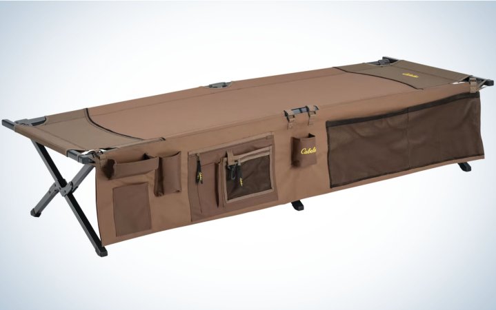  The Cabela’s Camp Cot with Organizer is the best for organizing.