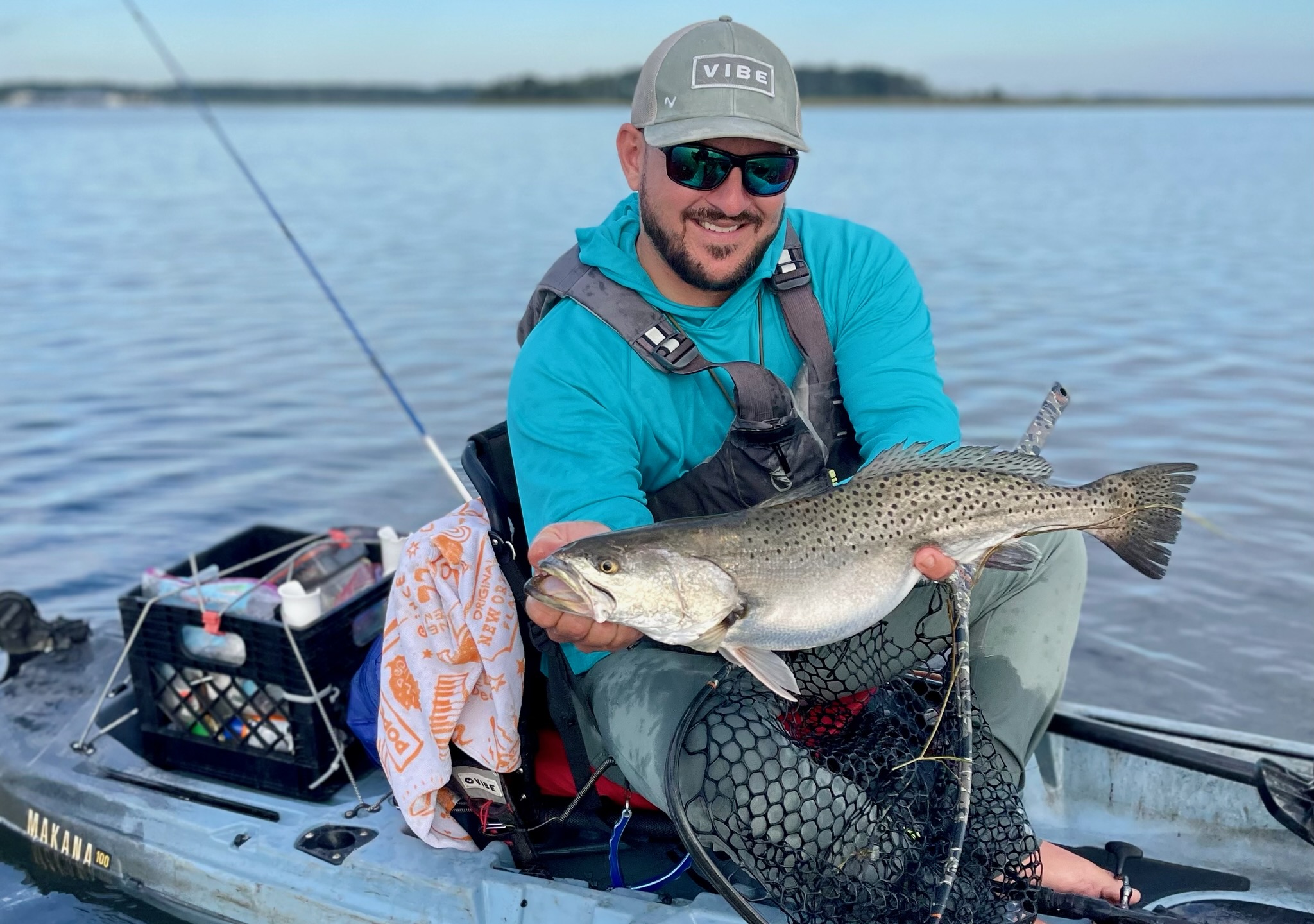 A speckled trout caught on one of the best saltwater baitcasting reels