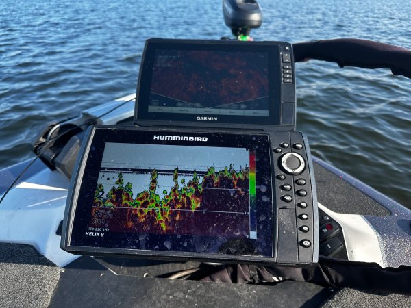  Two of the best fish finders, the Humminbird Helix and Garmin Echomap