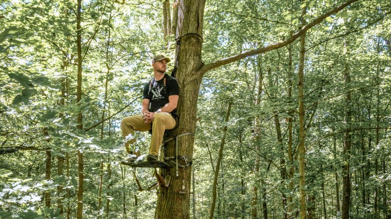  The author sitting in the LWGC .5 treestand.