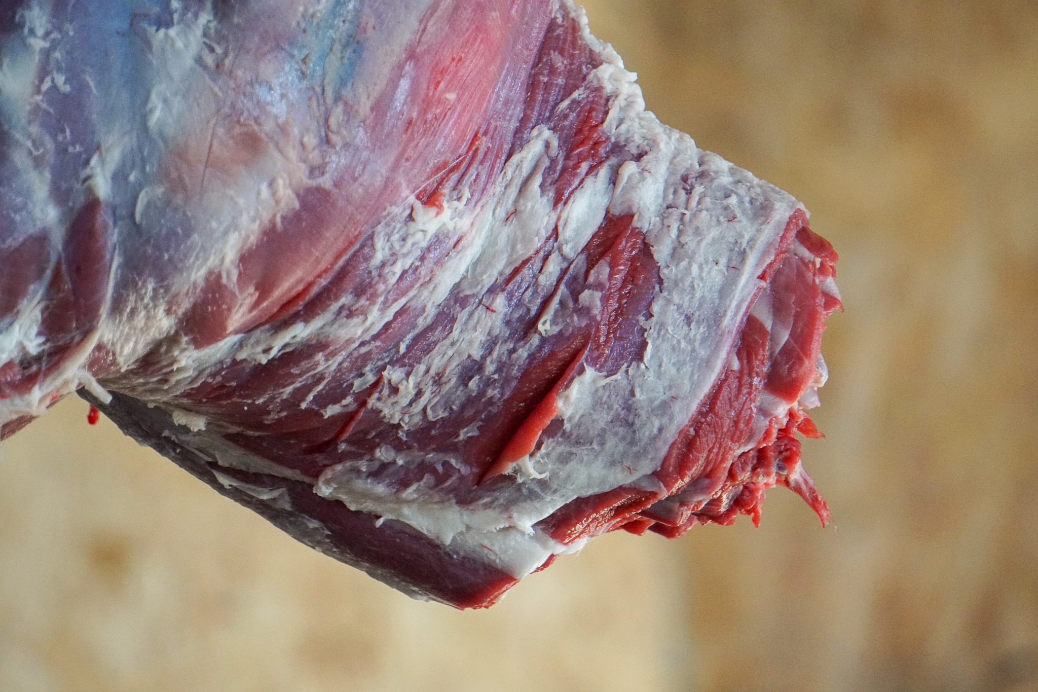 A skinned deer neck.