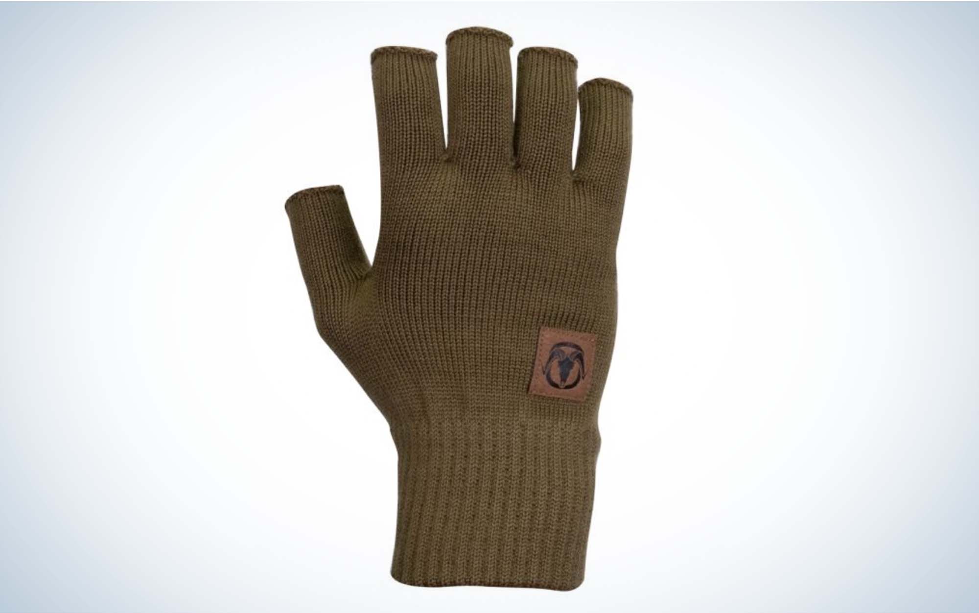 Men Women Outdoor Fishing Gloves 2 Cut Fingers Fleece Liner Warm Anti-Slip  Glove 