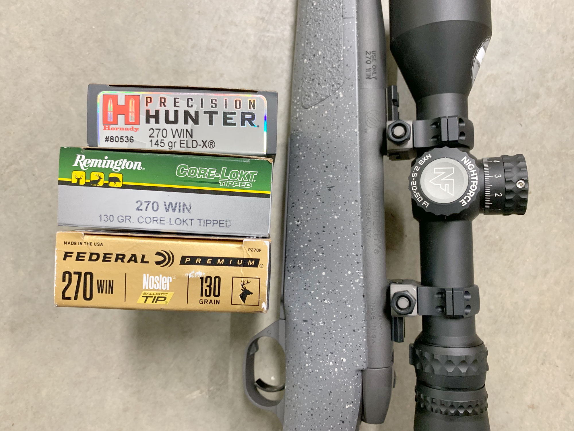 weatherby .270 Winchester rifle and modern ammo