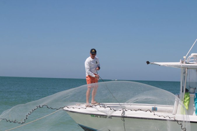 throwing a cast net