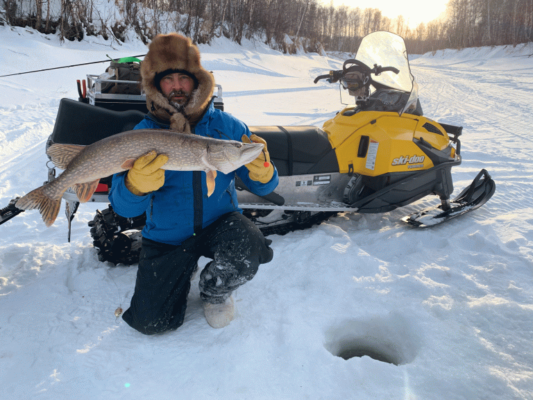 ice fishing in subzero temperatures