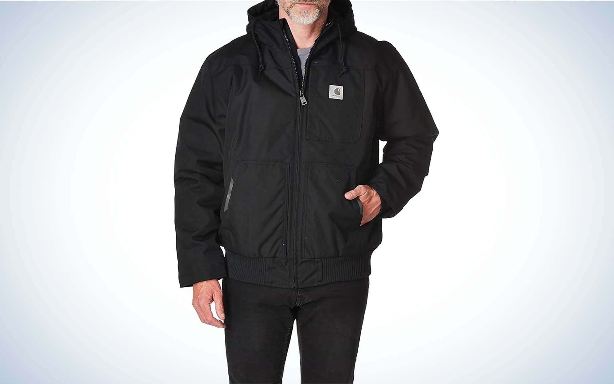 Black Suede Leather Full Zip Cinch Waist Sherpa Lined Heavy Winter Jacket  Men XL | eBay