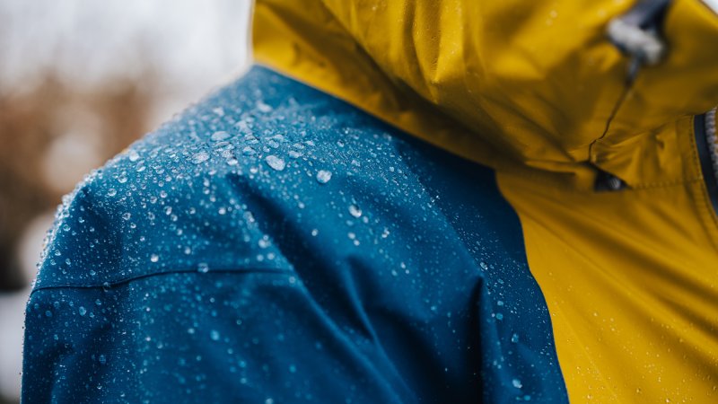 waterproof jacket in rain