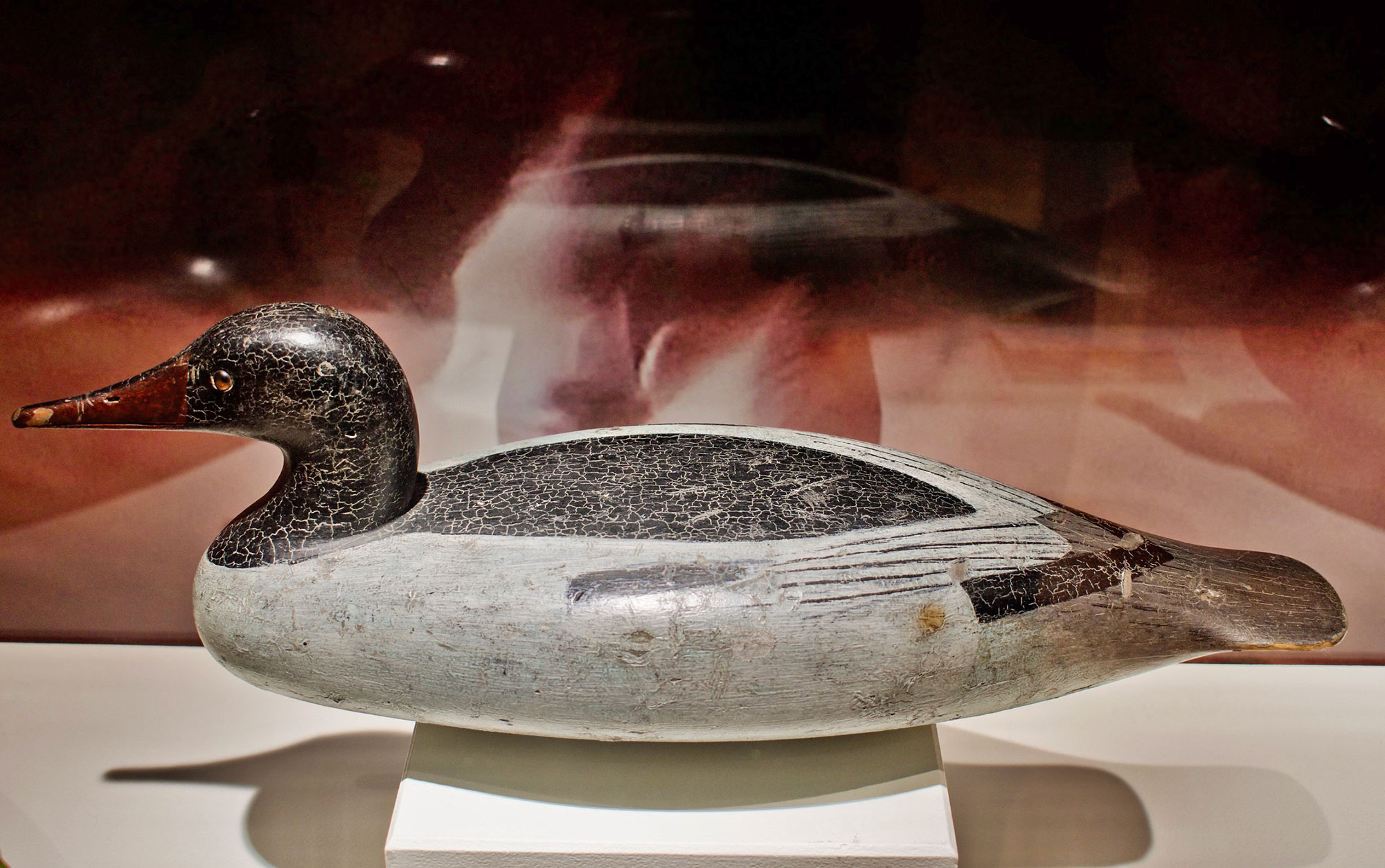 wood carved merganser