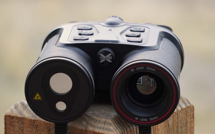  Thermal binoculars on a fence post