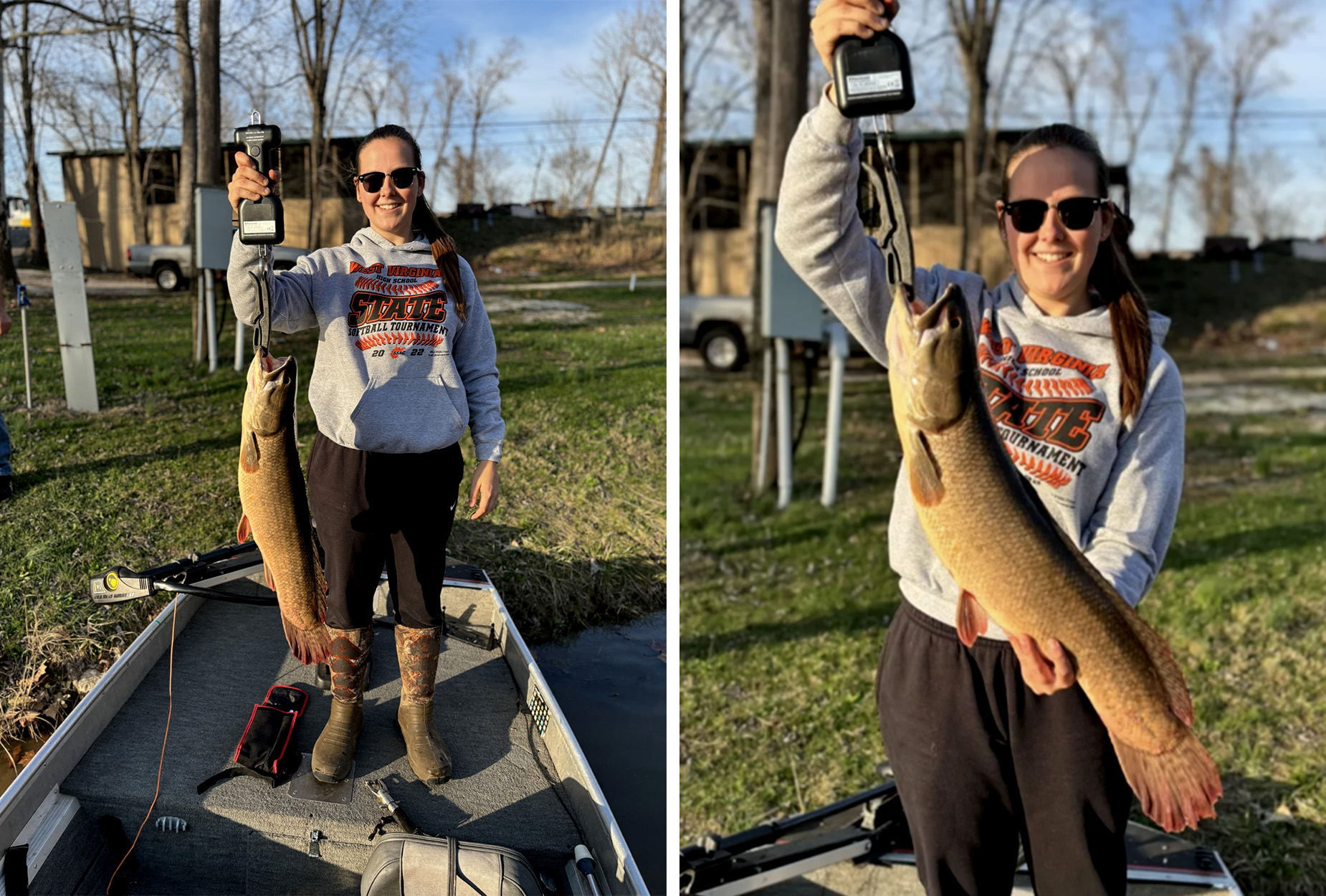 A West Virginia angler holds up the new state-record bowfin.