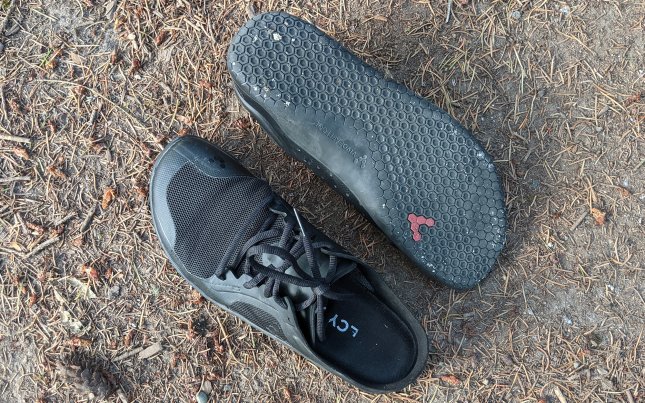 shot of the upper and outsole of the Vivobarefoot Primus III