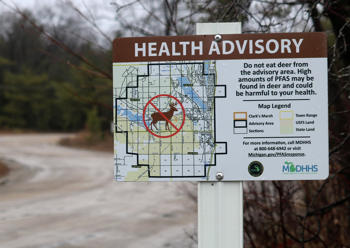 PFAS health advisory sign