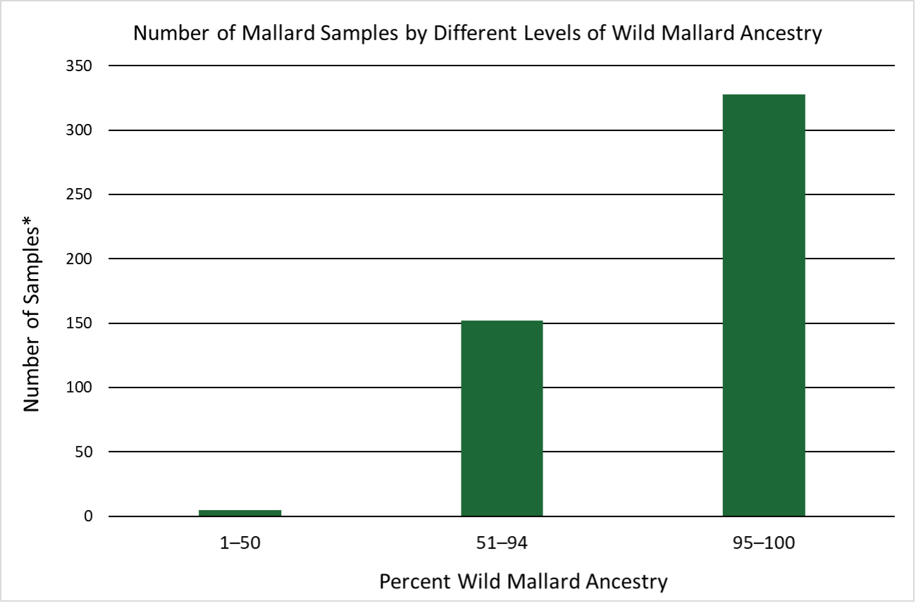 A graph depicting mallard dna distribution.