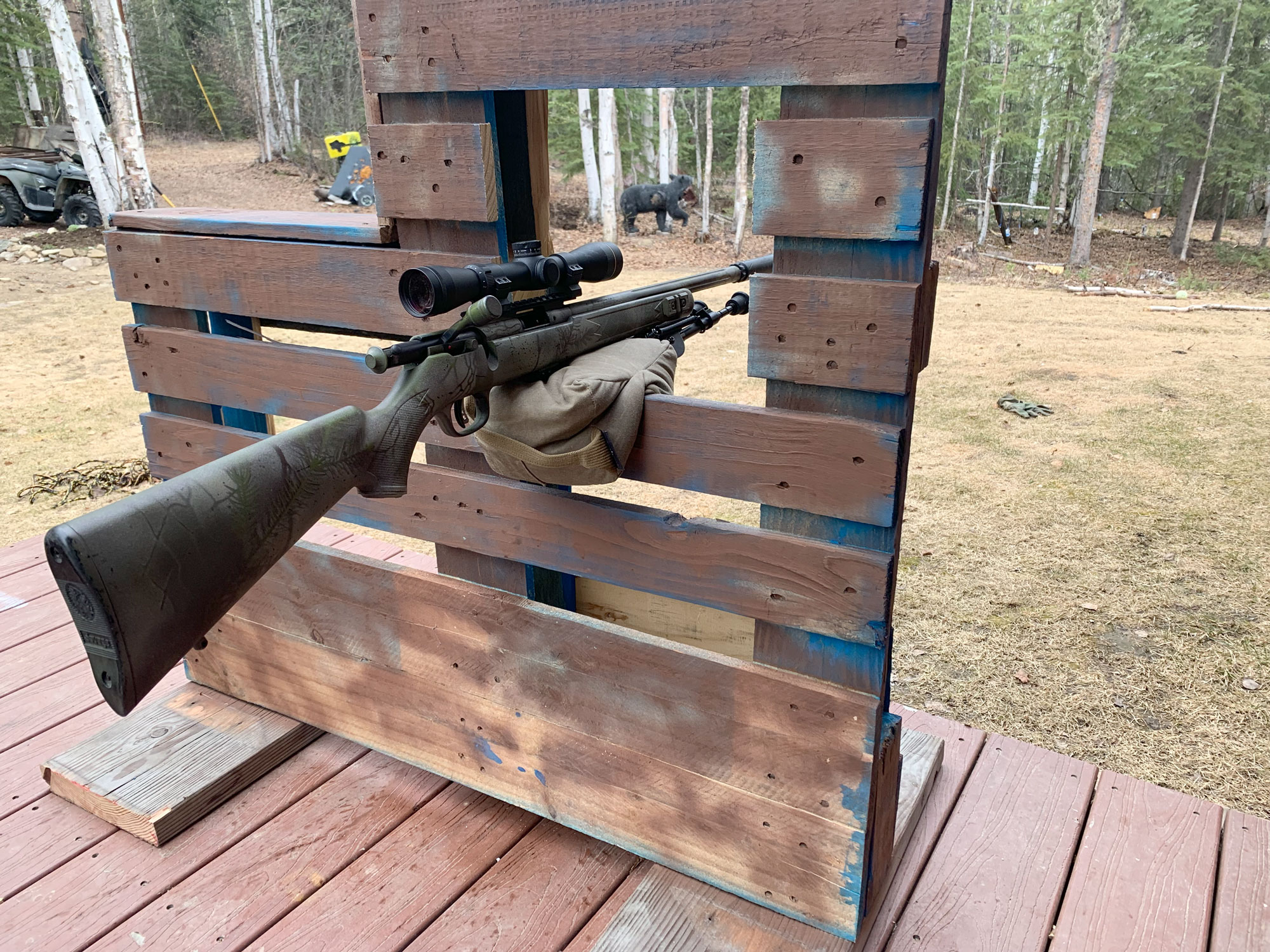 shooting barricade made from pallets