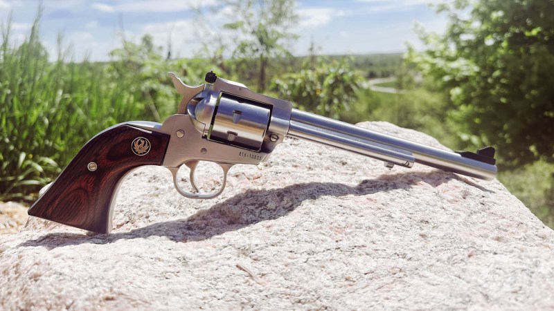Ruger Single 7 in 327 Federal Magnum on a rock