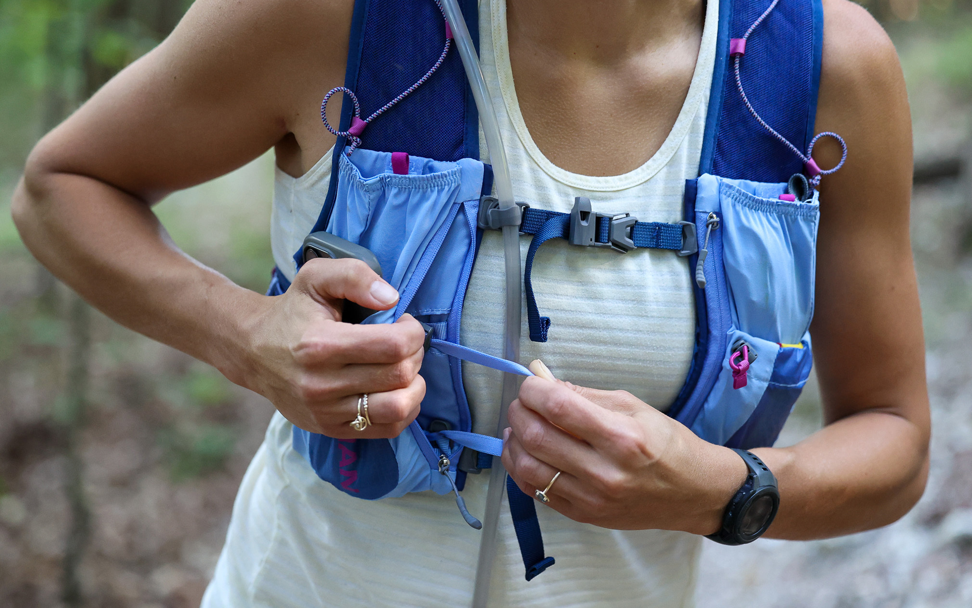 Krebs adjusts one of the best running vests.