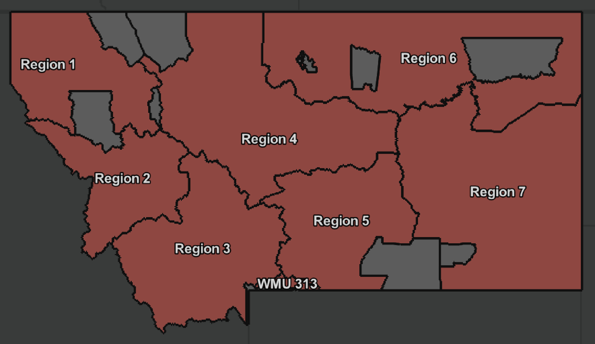 montana wolf regions