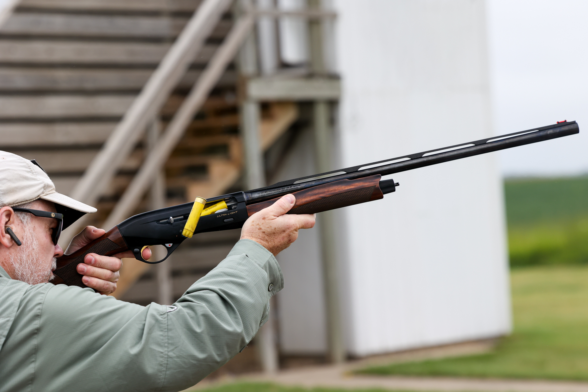 Shooting the Benelli Montefeltro Ultra Light on the skeet field.