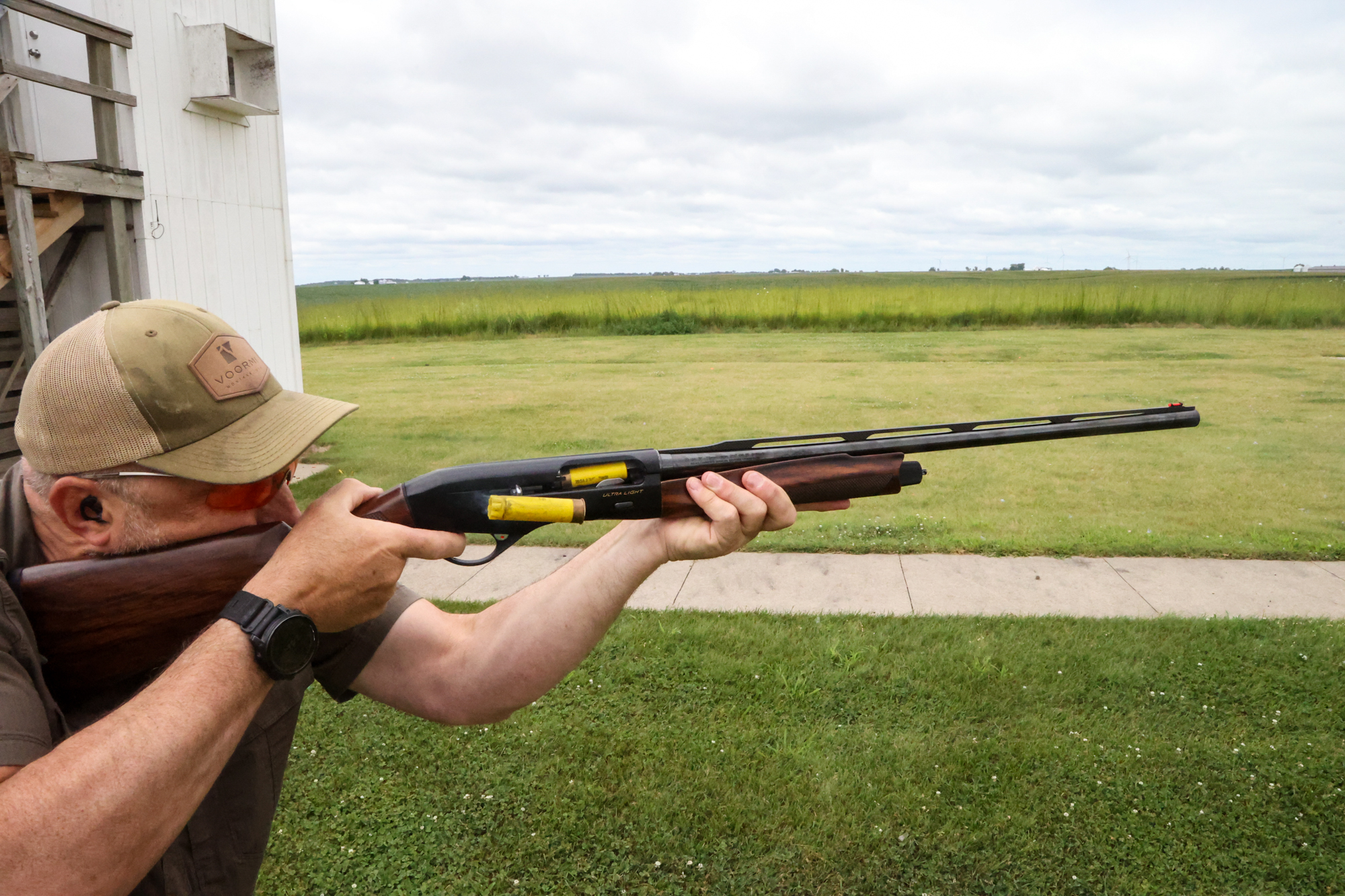 Shooting the Benelli Montefeltro Ultra Light on the skeet field.