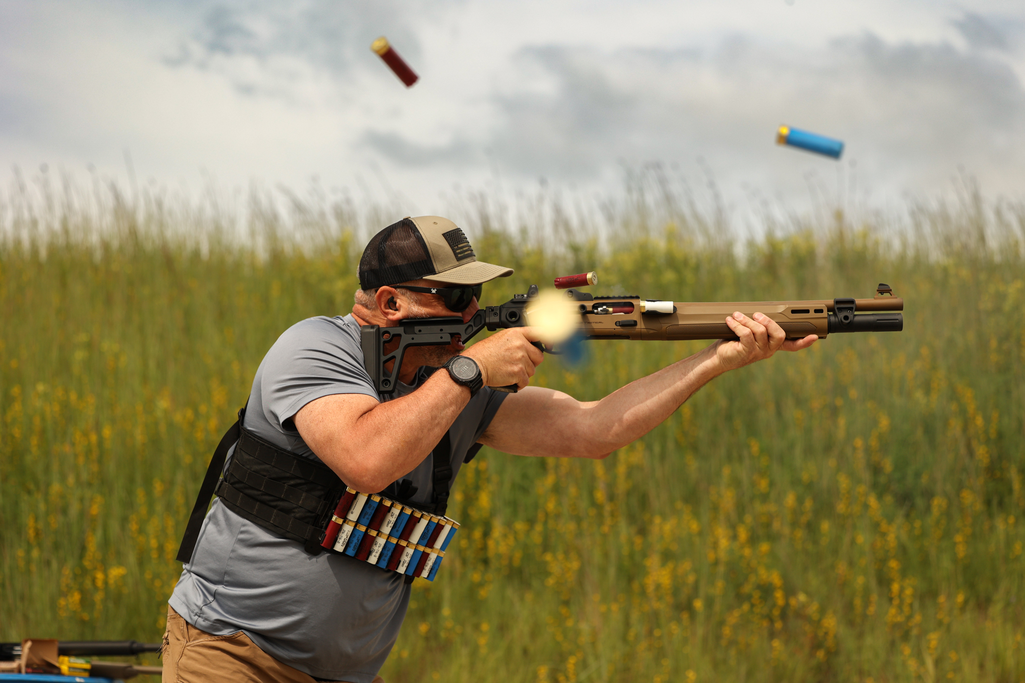 Shooting the Beretta 1301 Mod 2 shotgun at the range.