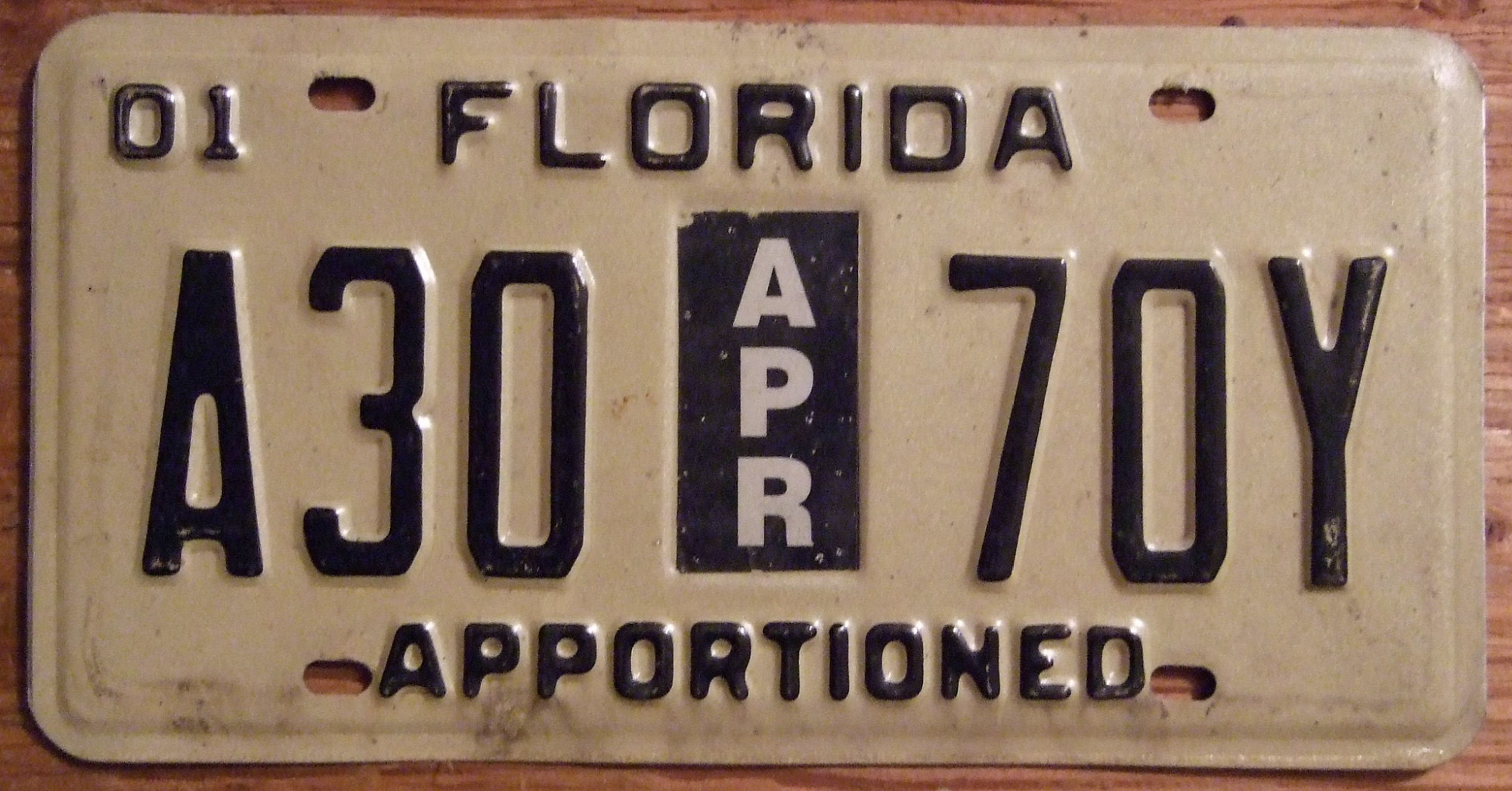 An old florida license plate