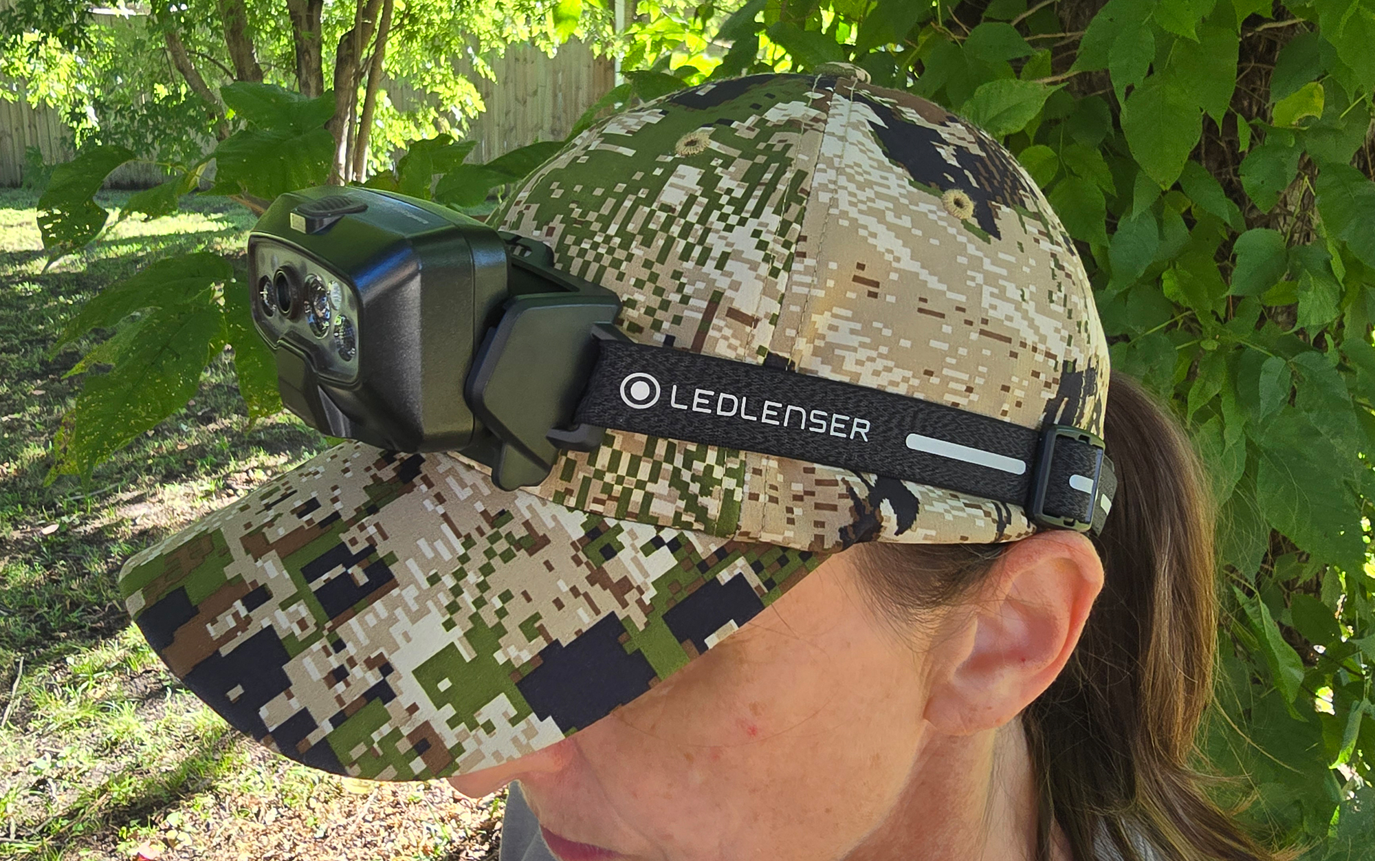 Hunter sports the Ledlenser HF8R Signature.