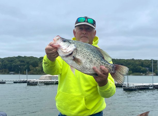 An Iowa angler holds up a big crappie.