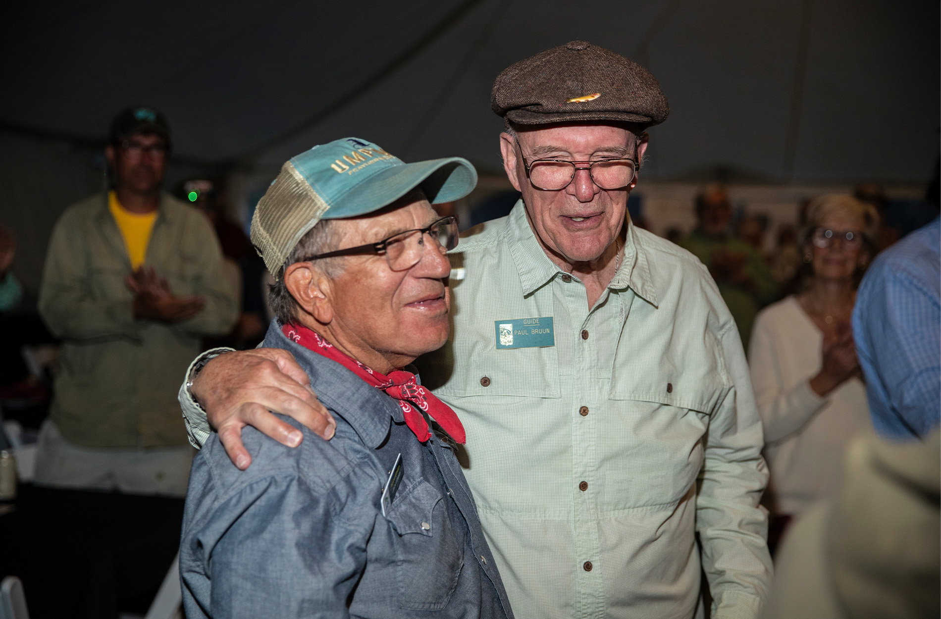 Two men at a banquet.