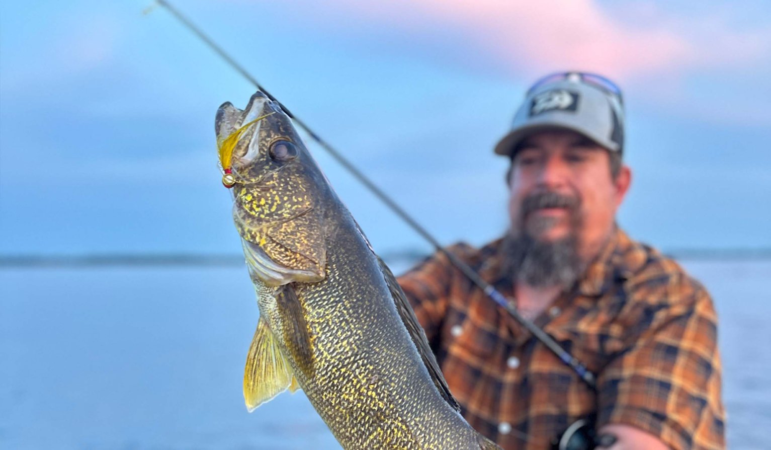 The author testing the best walleye rods.