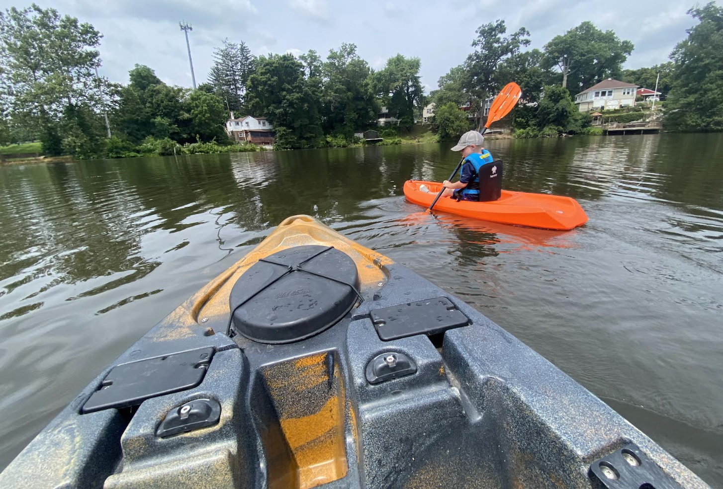 kid kayak fishing