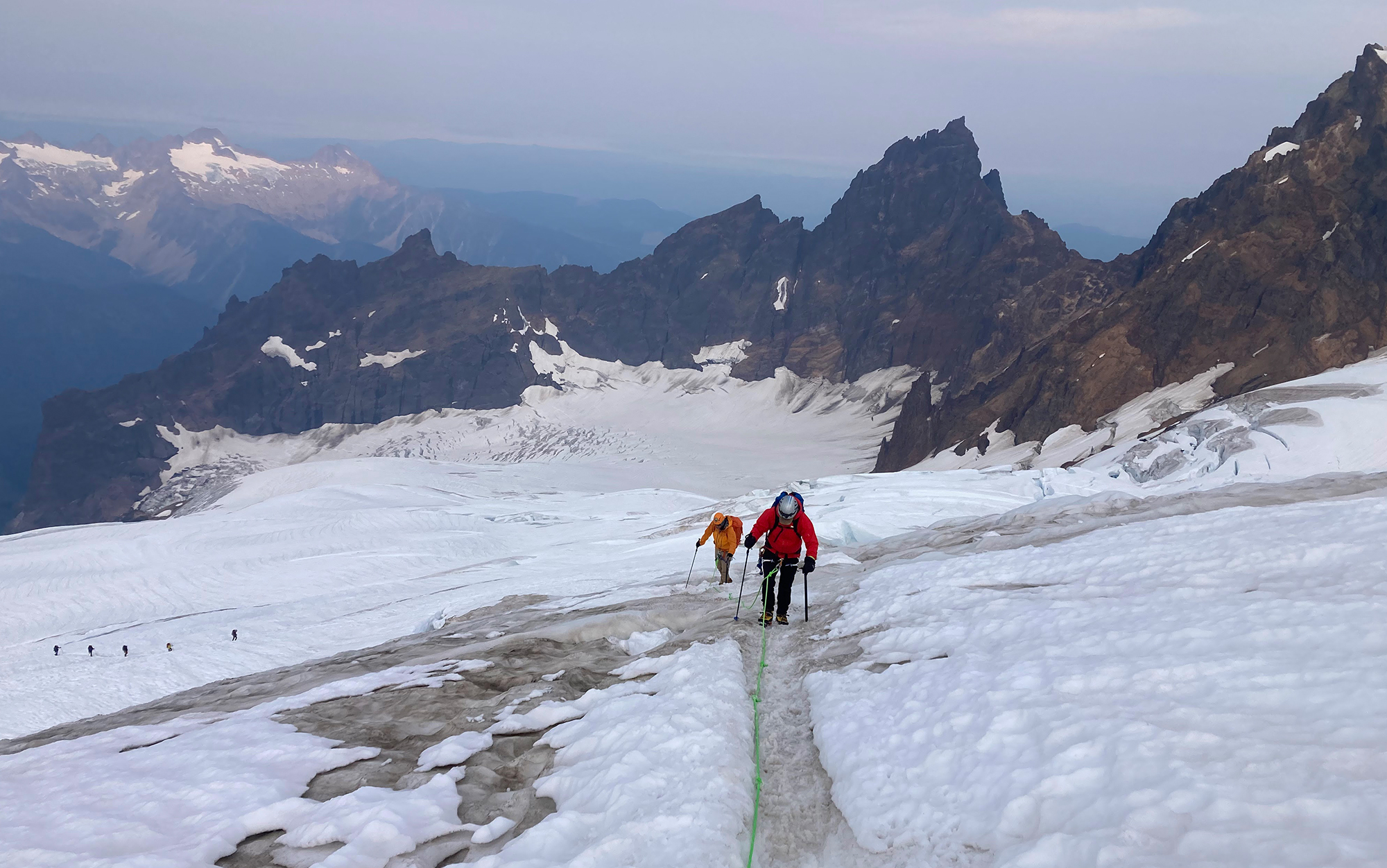 Climber crossed glacier.