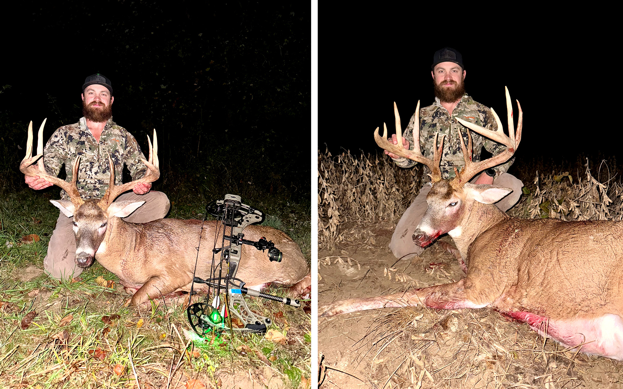 Ohio bowhunter with a 12-point buck.