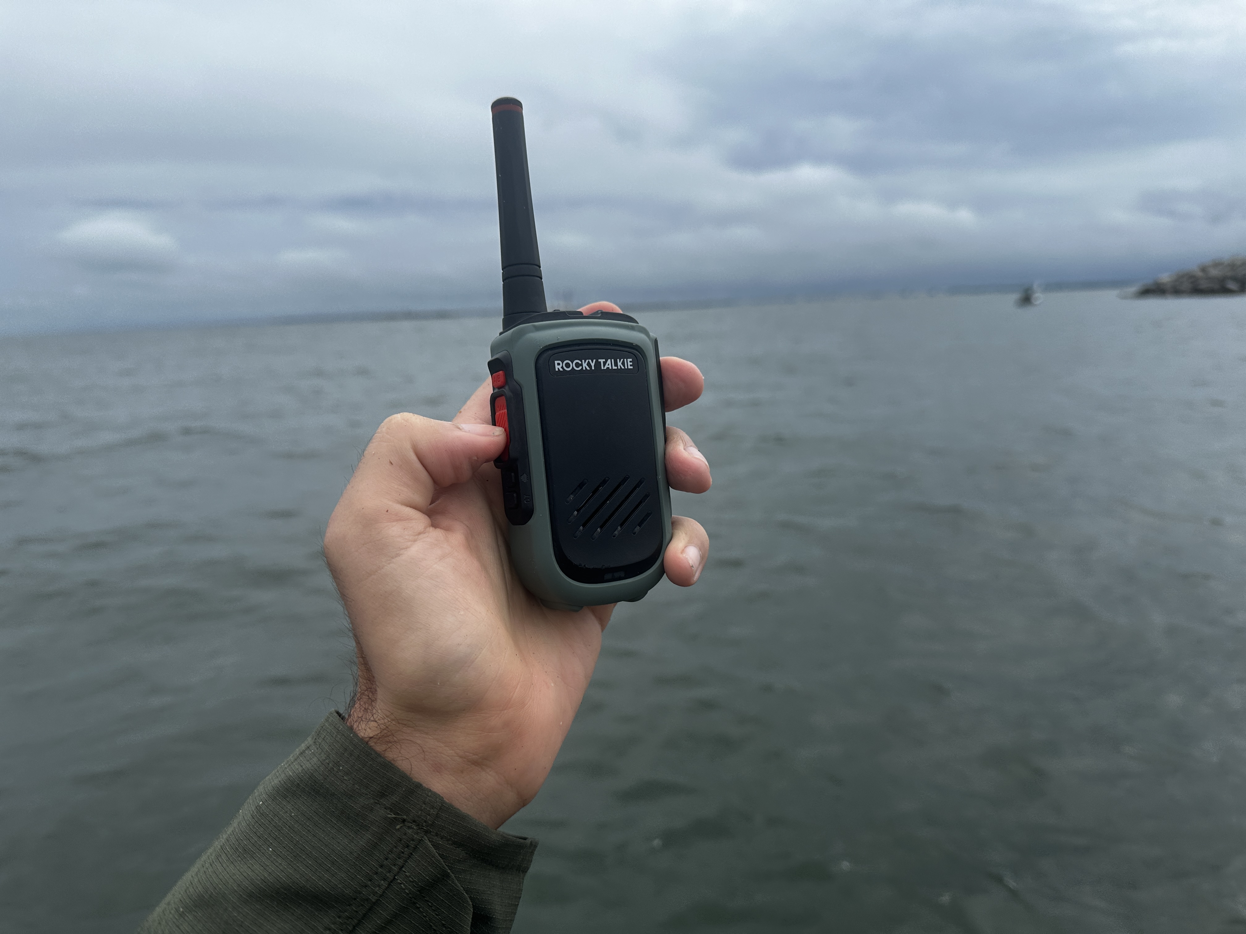 The author tests one of the best walkie talkies while kayak fishing. 