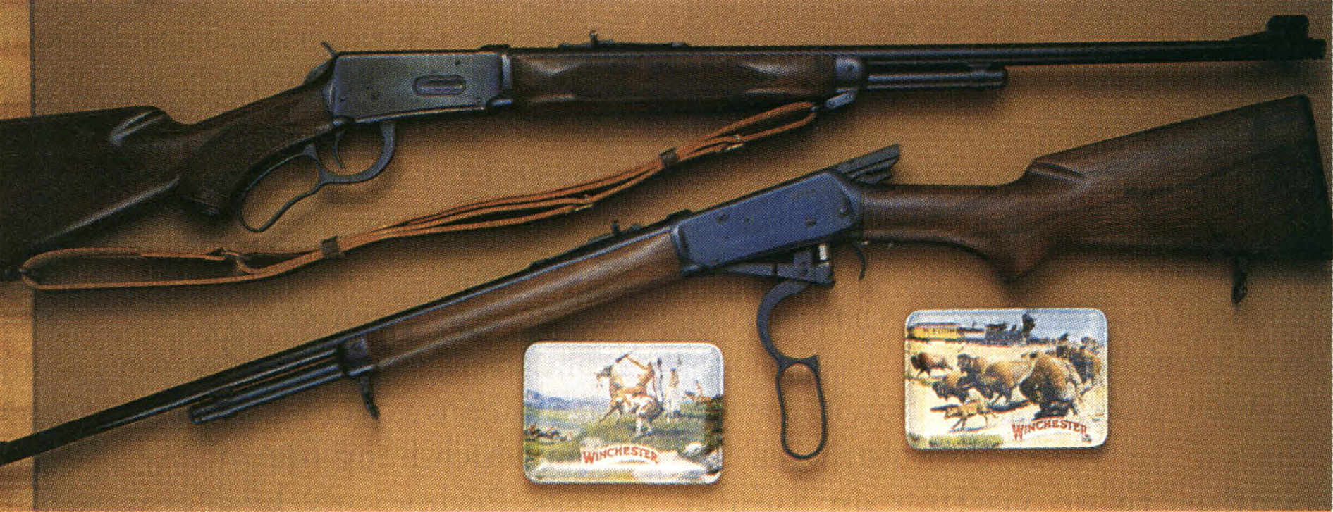 A lever action rifle