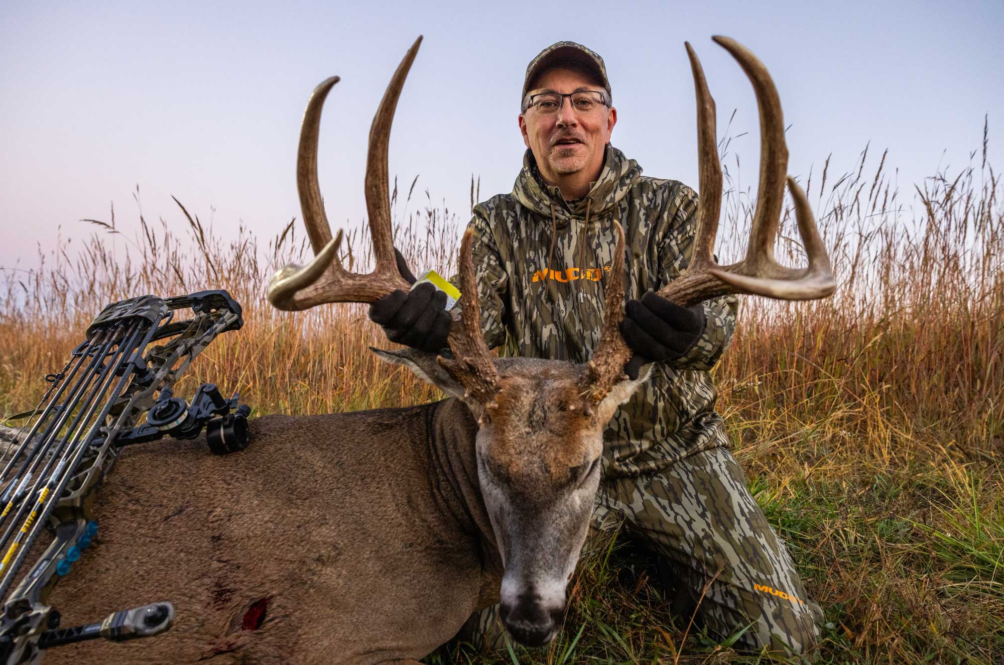 Mark Drury with a giant whitetail buck.