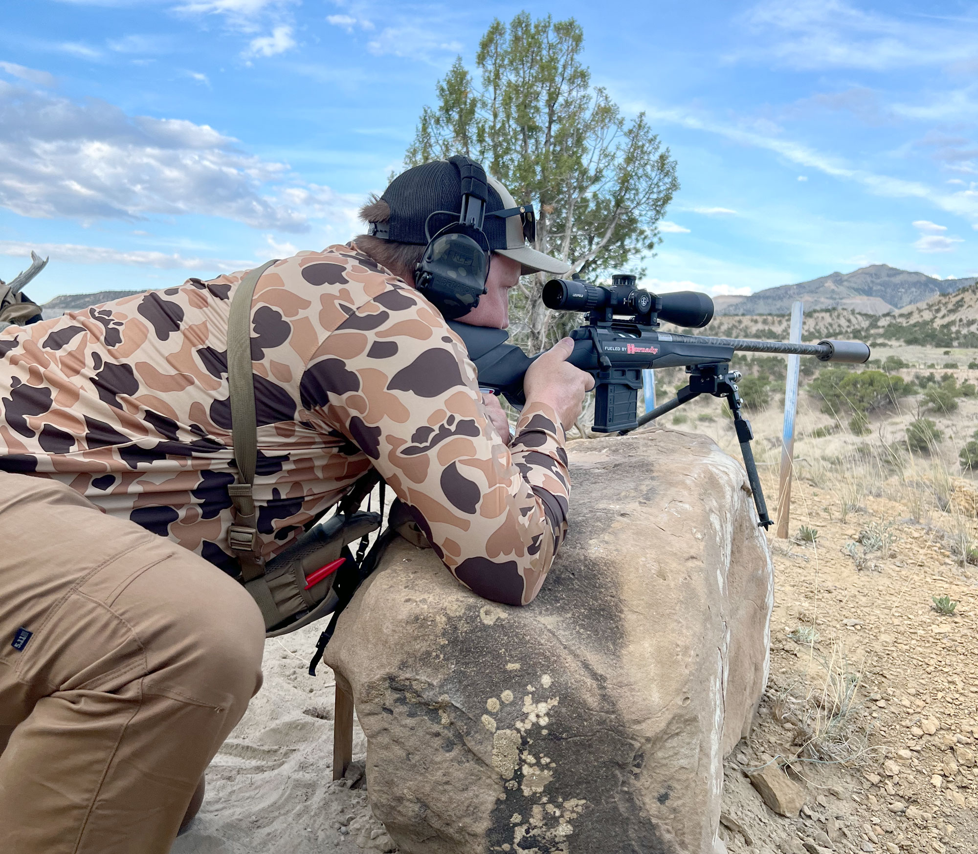 Tyler Freel shoots from improvised position