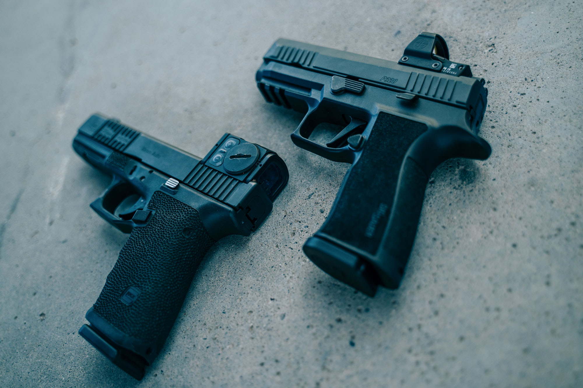 Sig P320 X-Ten Comp vs Glock G20 Gen 4 on concrete