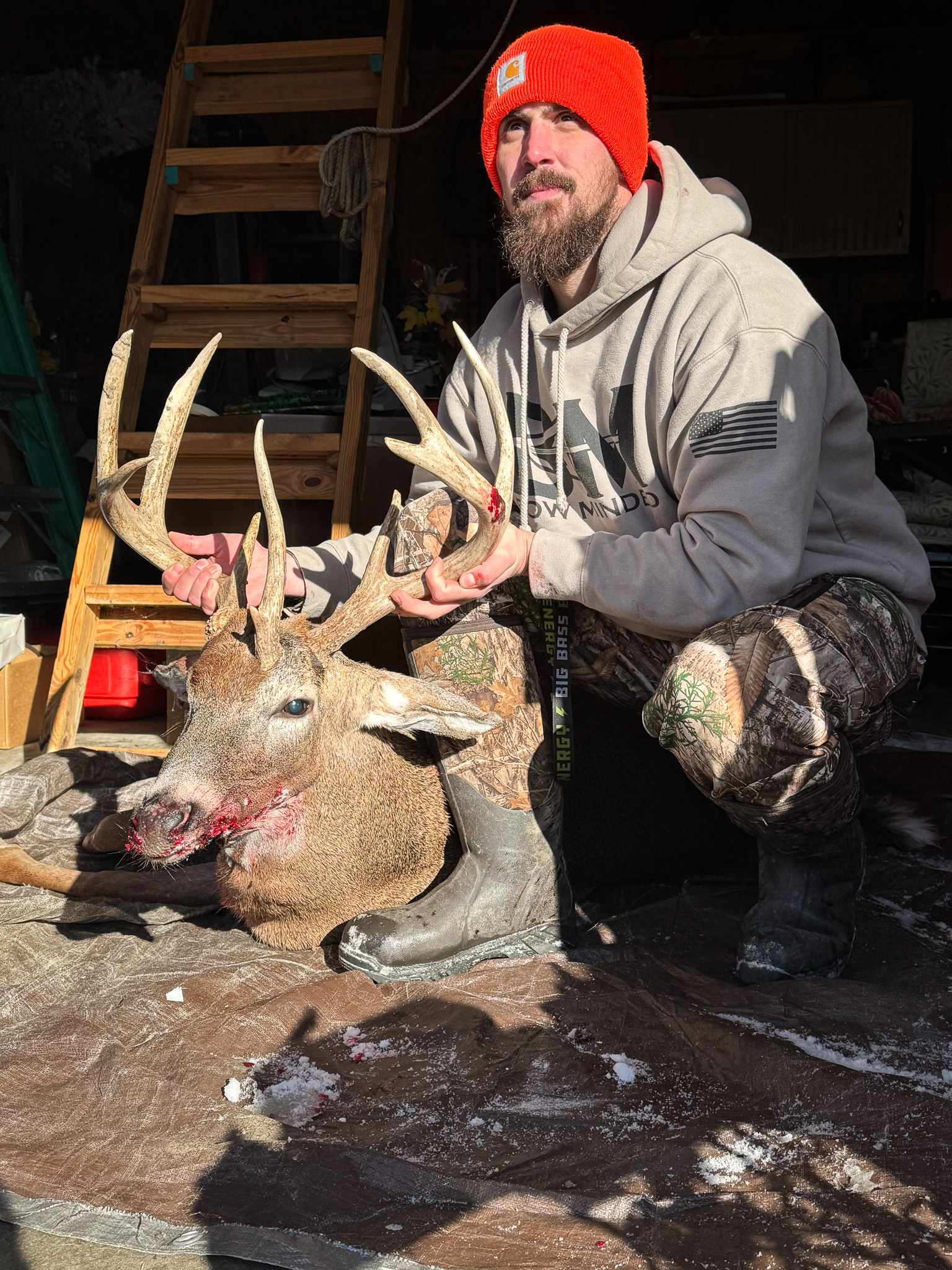 A nice Ohio buck with a unicorn antler.