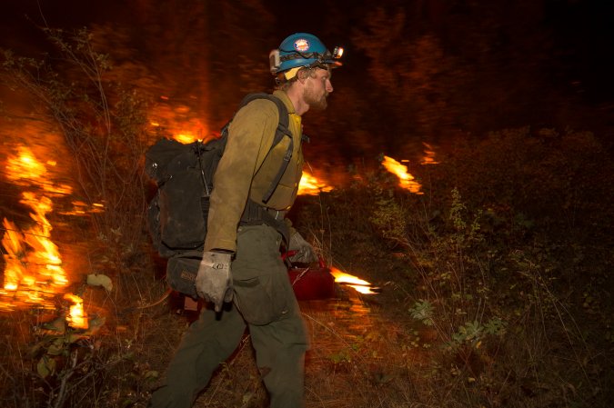 A USFS firefighter.