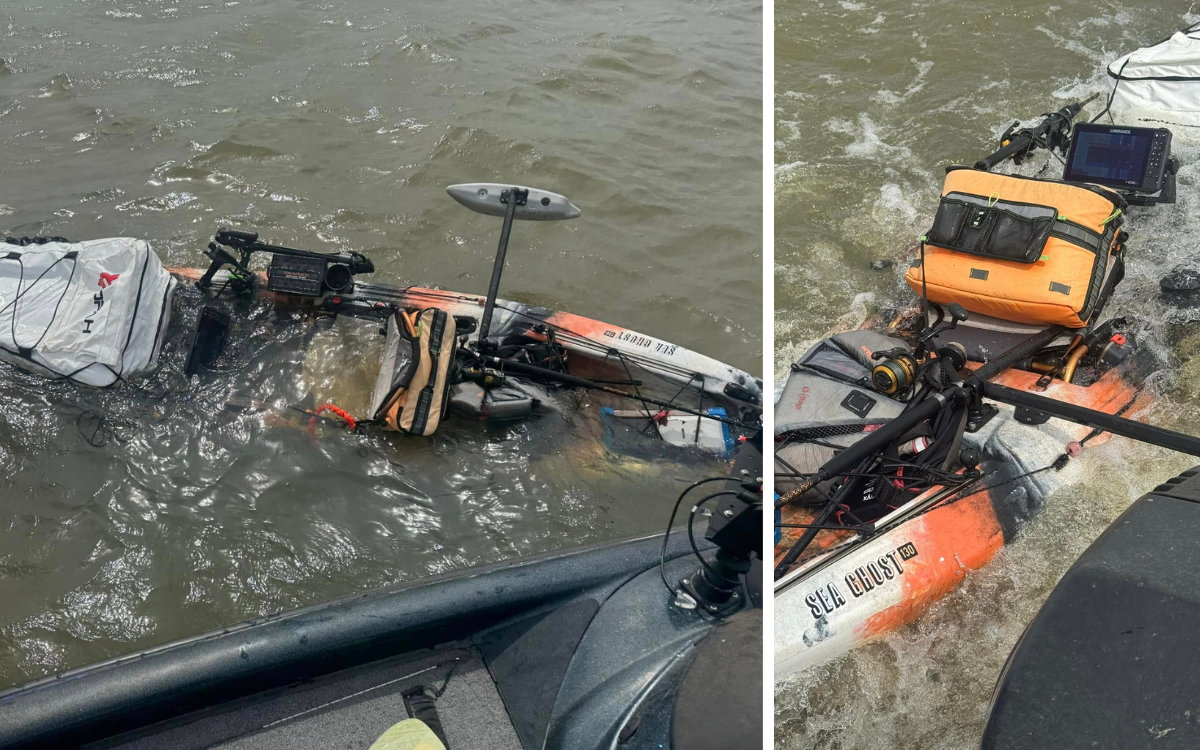 Carolina Angler Finds Swamped Fishing Kayak with a Life Jacket Still Strapped to It